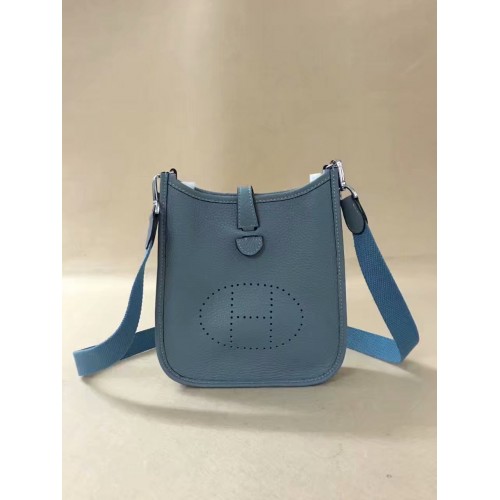 Hermes Evelyne original togo cuero mini bolso de hombro H15698 cielo azul