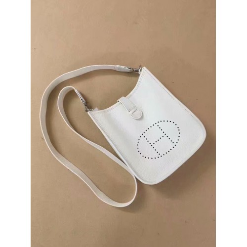 Hermes Evelyne original togo cuero mini bolso de hombro H15698 blanco