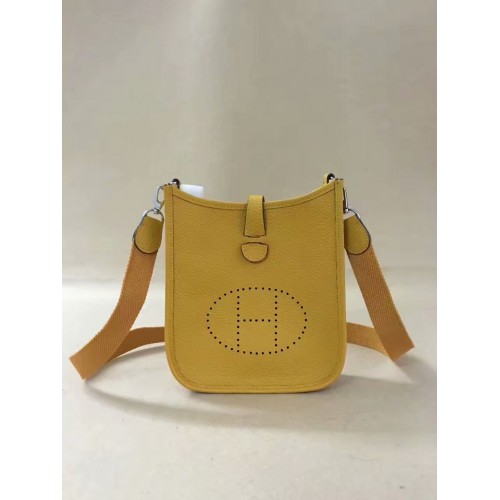 Hermes Evelyne original togo cuero mini bolso de hombro H15698 amarillo