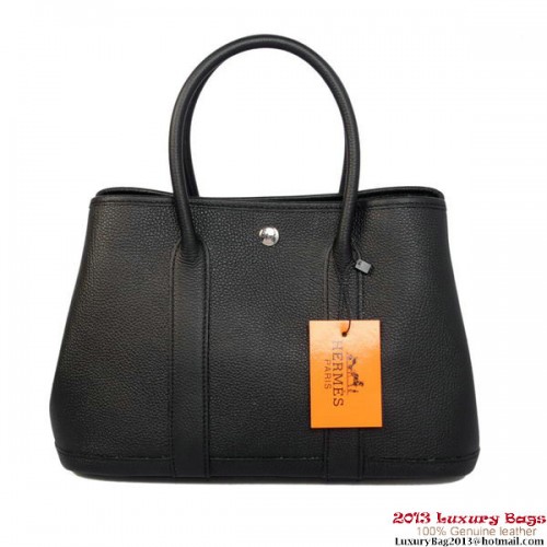 Hermes Garden Party 30CM Bolsa de piel de becerro A1288 Negro