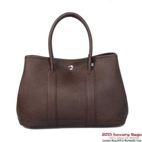 Hermes Garden Party 30CM Bolsa de piel de becerro A1288 Marrón