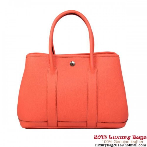 Hermes Garden Party 30CM Bolsa de piel de becerro A1288 rojo claro