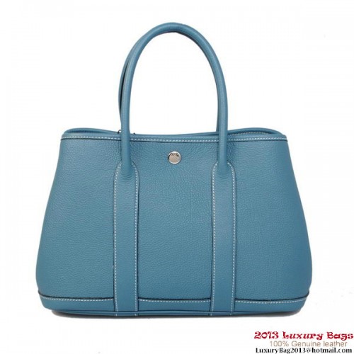 Hermes Garden Party 30CM Bolsa de piel de becerro A1288 SkyBlue