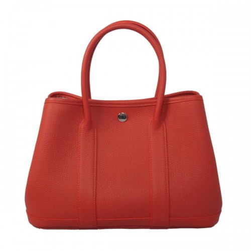 Hermes Garden Party 30CM Bolsa de piel de becerro rojo