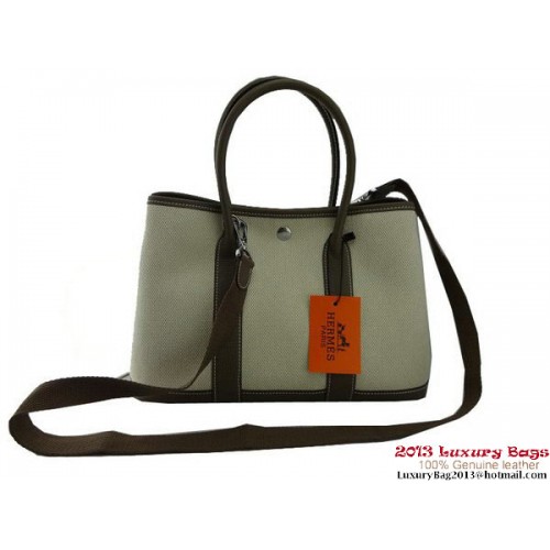 Hermes Garden Party 30CM Bolsa Tela Gris