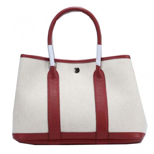 Hermes Garden Party 30cm Tote Bag Lona Borgoña