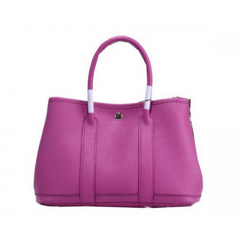 Hermes Garden Party 30cm bolsas de asas de cuero granulado lavanda