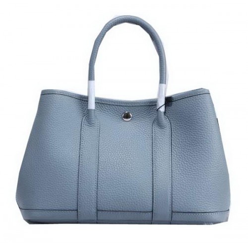Hermes Garden Party 30cm bolsas de asas de cuero granulado SkyBlue