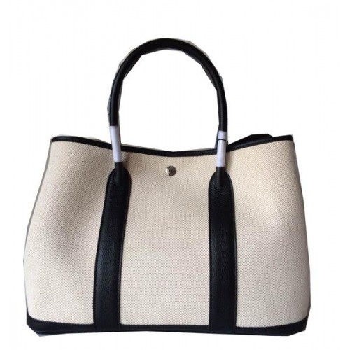 Hermes Garden Party 36CM Bolso Canvas Leather H11M Black&White