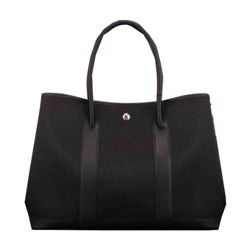Hermes Garden Party 36cm 30cm Tote Bag Lona Negro
