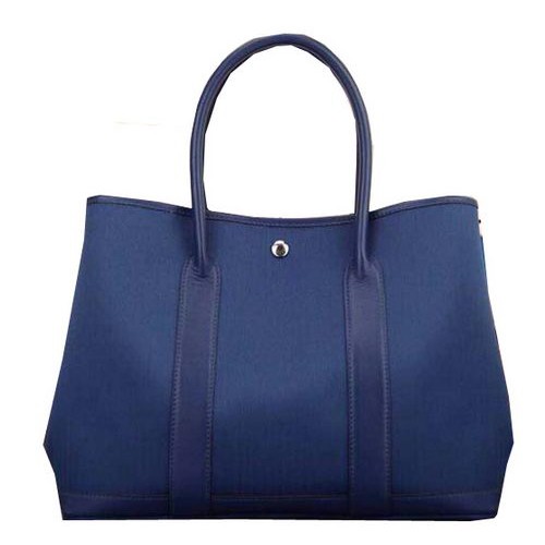 Hermes Garden Party 36cm 30cm Tote Bag Lona Azul