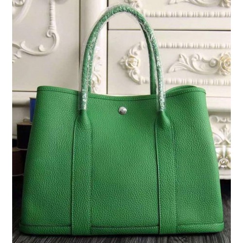 Hermes Garden Party 36cm 30cm Tote Bag Cuero Original Verde