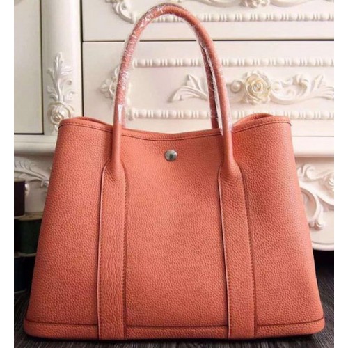 Hermes Garden Party 36cm 30cm Tote Bag Cuero Original Rosa Claro
