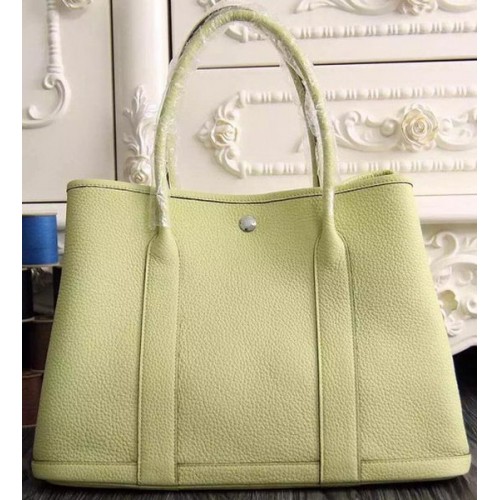 Hermes Garden Party 36cm 30cm Tote Bag Cuero Original Amarillo Claro