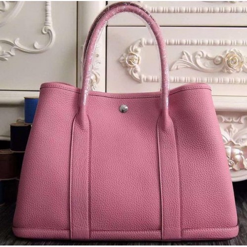 Hermes Garden Party 36cm 30cm Tote Bag Cuero Original Rosa