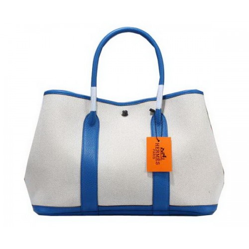 Hermes Garden Party 36cm Tote Bag Lona Azul