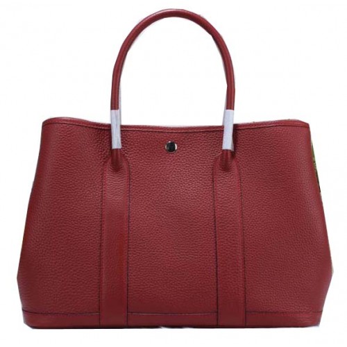 Hermes Garden Party 36cm Bolso tote de cuero granulado Borgoña