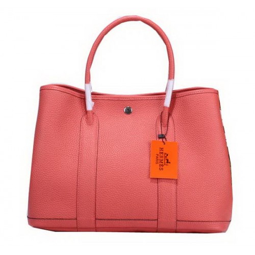 Hermes Garden Party 36cm bolso de mano de cuero granulado rosa