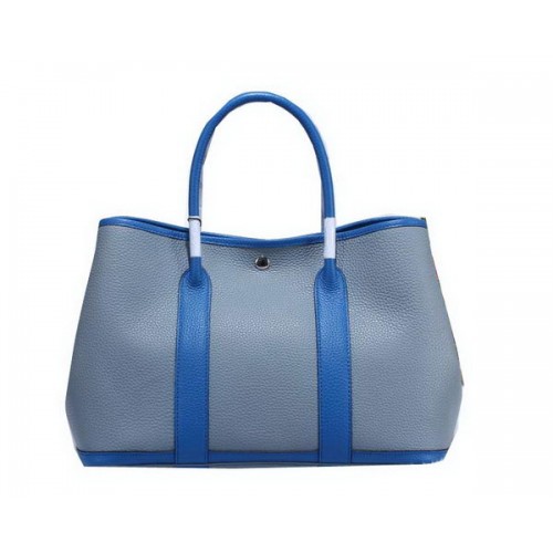 Hermes Garden Party 36cm Bolso tote de cuero granulado SkyBlue&Blue
