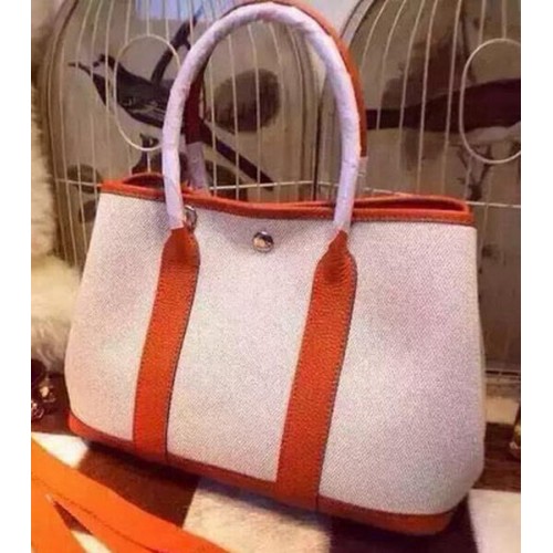 Hermes Garden Party 36cm Tote Bolsas Lona HGP1927 Naranja