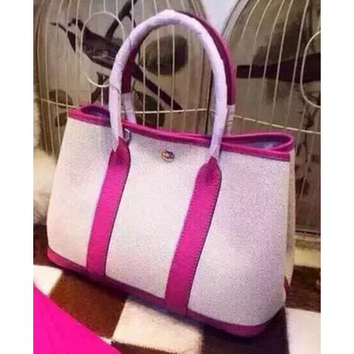 Hermes Garden Party 36cm Tote Bolsas Lona HGP1927 Rosa