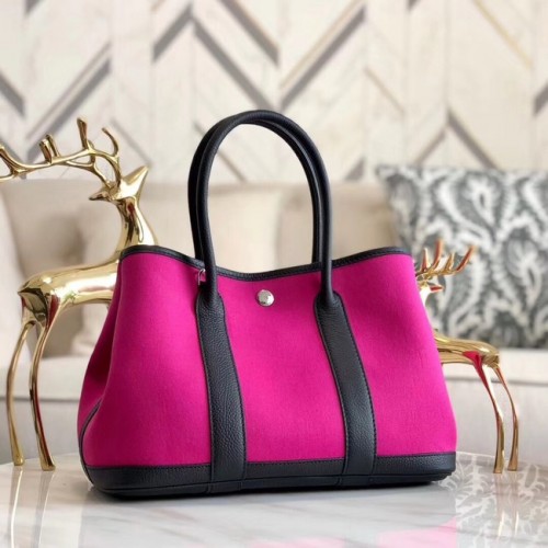 Hermes Garden Party 36cm Bolsas de asas de cuero original A3698 Rose