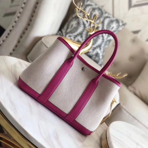 Hermes Garden Party 36cm bolsos de mano de cuero original H3698 Rose