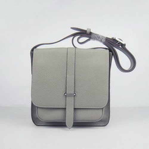 Hermes Grey cuero de vaca bolsas de mensajero H2811