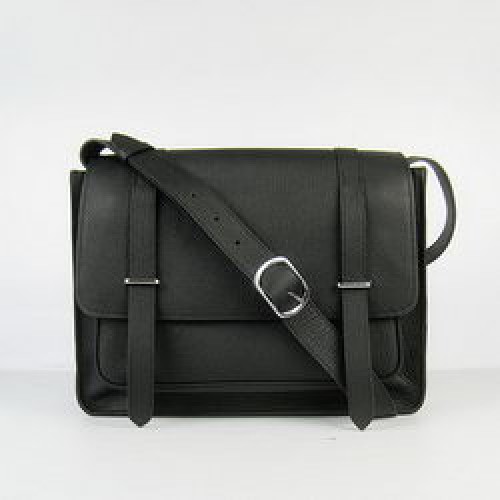 Hermes Jypsiere Togo Leather Messenger Bag H2810 Negro