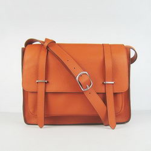 Hermes Jypsiere Togo Leather Messenger Bag H2810 Naranja