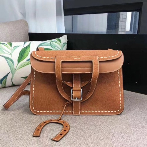 Hermes Halzan Togo Cuero Original H3908 Marrón