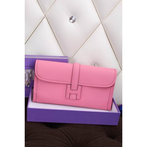 Hermes Jige Clutch Bag Piel De Becerro H258 Rosa