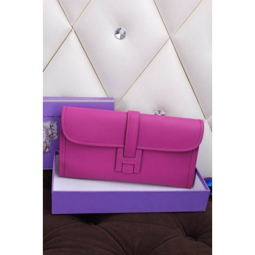 Hermes Jige Clutch Bag Piel de becerro H258 Púrpura