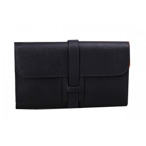 Hermes Jige embrague bolsa piel de becerro H8057 negro