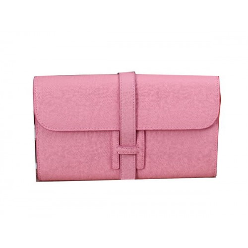 Hermes Jige embrague bolsa piel de becerro H8057 rosa
