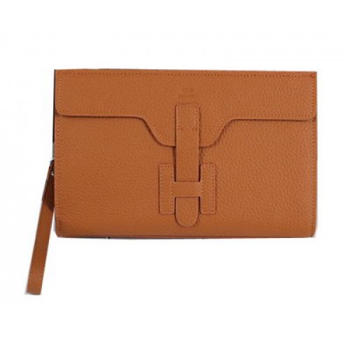 Hermes Jige Clutch Bag Piel De Becerro Cuero HQ8059 Trigo