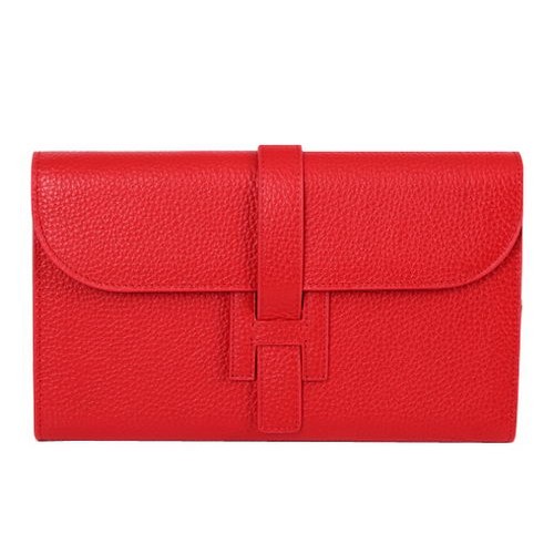 Hermes Jige Clutch Bag Piel De Becerro HQ864 Rojo