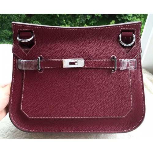 Hermes Jypsiere 31CM Bolso de hombro Piel de becerro H0880 Vino