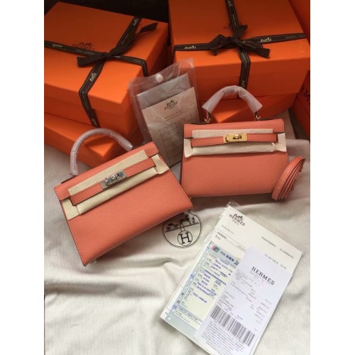 Hermes Kelly 19cm Bolsos de hombro Epsom Leather KL19 rosa