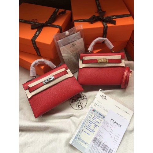 Hermes Kelly 19cm Bolsos de hombro Epsom Leather KL19 rosa