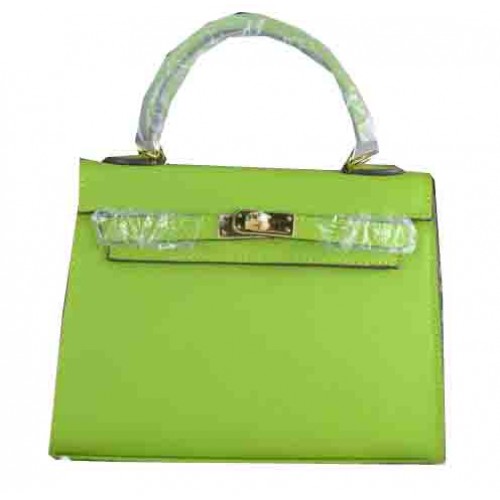 Hermes Kelly 22cm Bolso tote piel de becerro verde