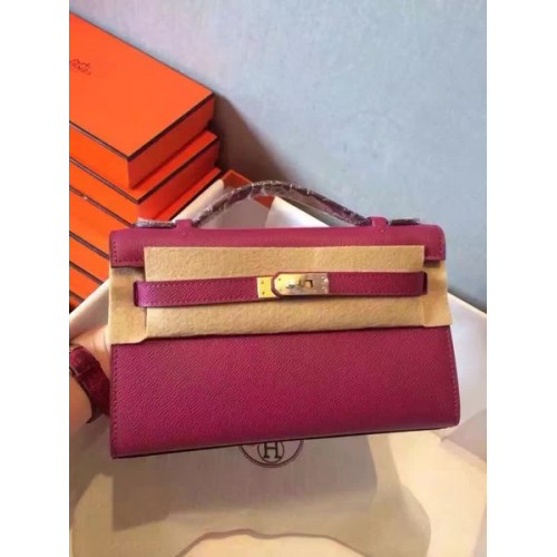 Hermes Kelly 22cm Bolso Tote Cuero Original KL22 Rosa