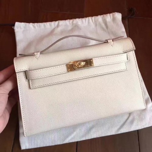 Hermes Kelly 22cm Bolso tote de cuero original KL22 Blanco