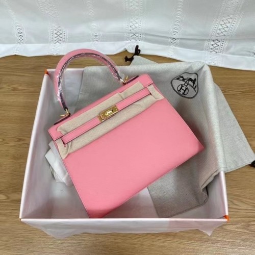 Hermes Kelly 25cm Bolsos de Hombro Epsom KL2755 metal rosa y dorado