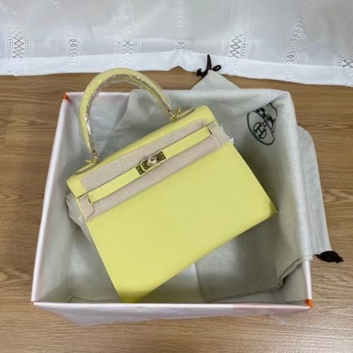 Hermes Kelly 25cm Bolsos de hombro Epsom KL2755 metal en tono amarillo y dorado