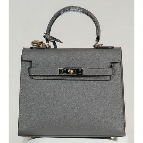 Hermes Kelly 25cm Tote Bag Togo Cuero K2138 Gris