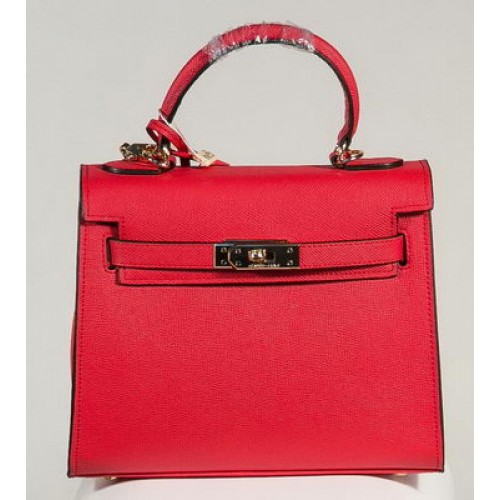 Hermes Kelly 25cm Tote Bag Togo Cuero K2138 Rojo