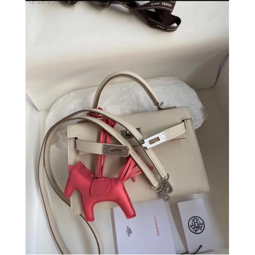 Hermes Kelly 28cm Bolsas de Hombro Epsom Cuero KL28 Crema