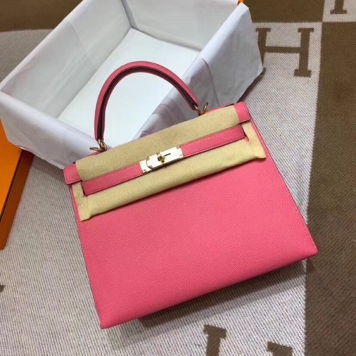 Hermes Kelly 28cm Bolsos de hombro Epsom Leather KL28 rosa