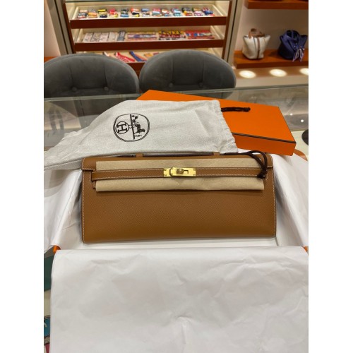 Hermes Kelly 31cm Clutch Original Epsom Leather KL31 Marrón